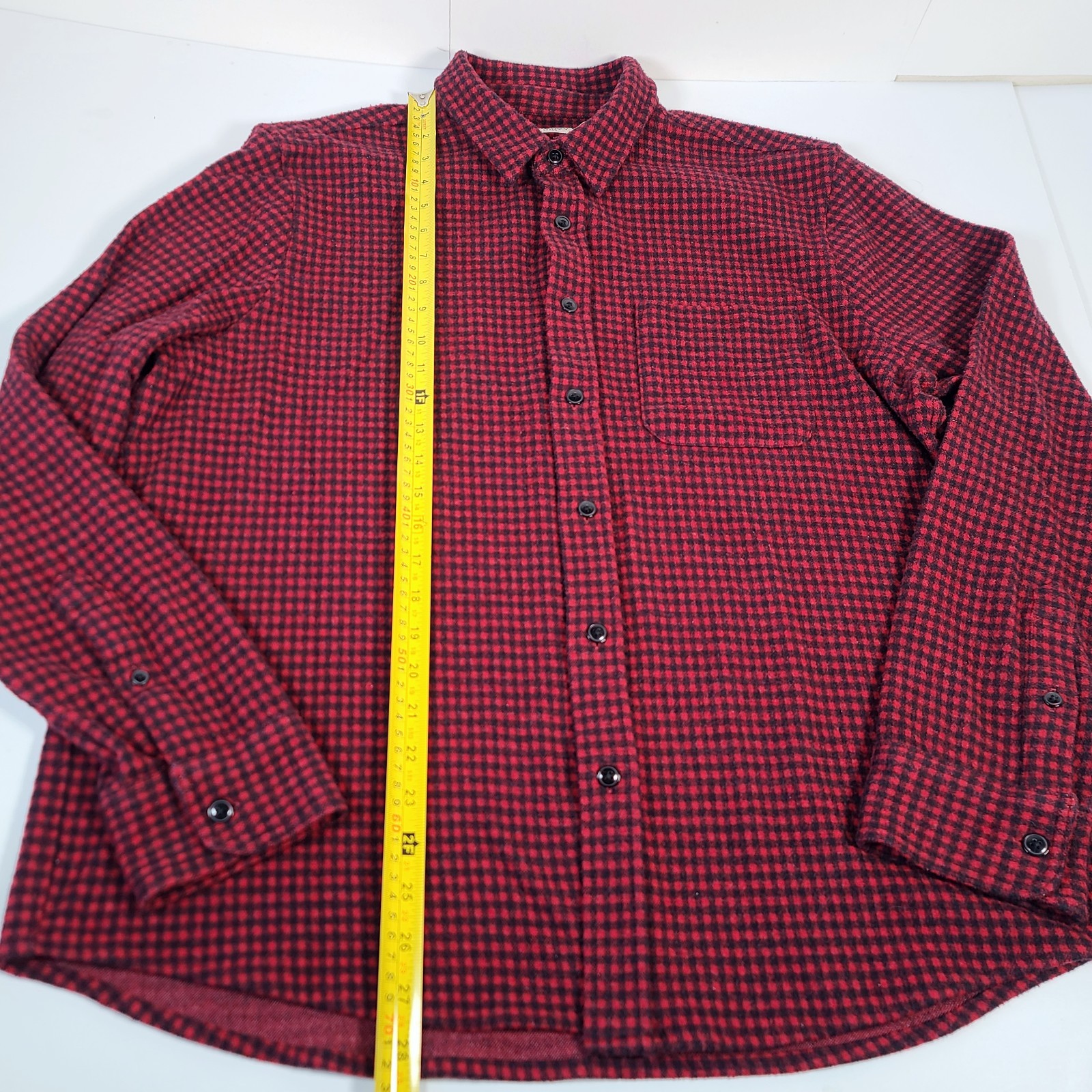 Faherty Movement Flannel Shirt Mens XL Red Plaid Workwear Stretch Button Cotton