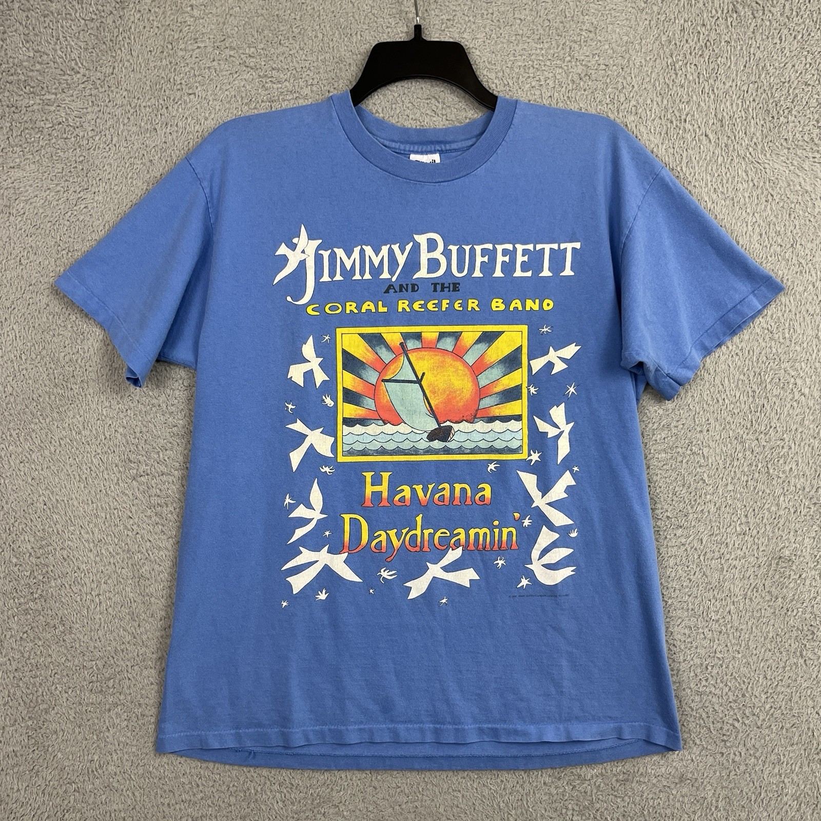 VTG Jimmy Buffett & Coral Reefer Band Shirt Single Stitch Tag XL *Fits M/L Anvil