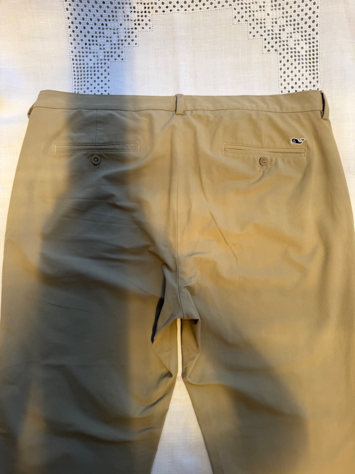 Vineyard Vines Performance Khaki Pants Men 38×32 Tan Stretch Preppy Golf Office