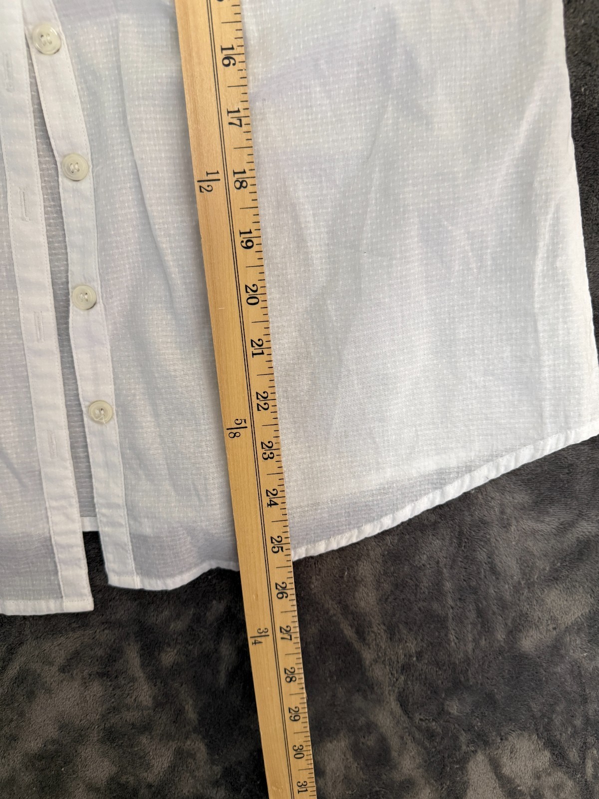 Sundance Blouse Womens 6 White Cotton Button Up Long Sleeve Pockets Semi Sheer
