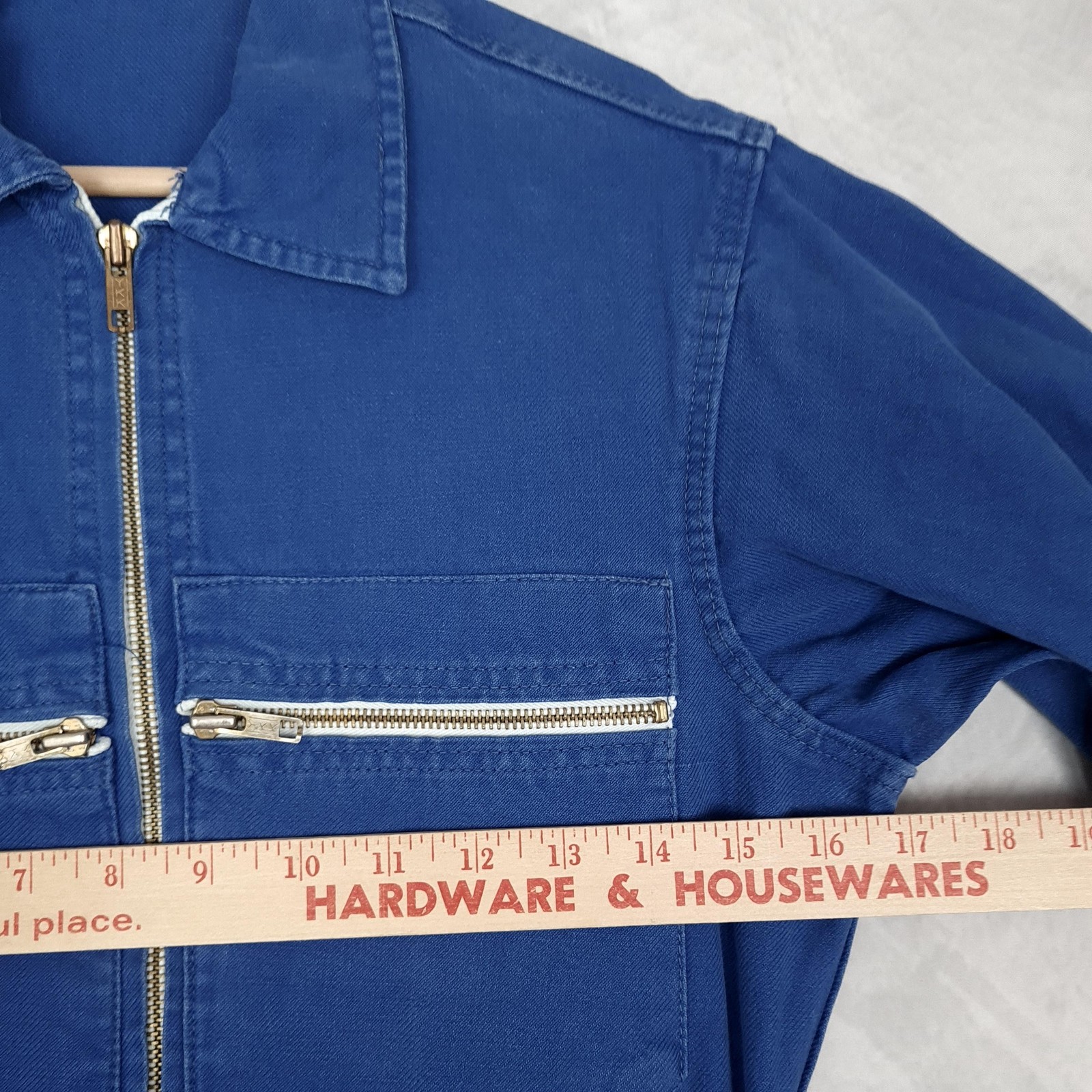 Vntg French Coveralls Womens Small Work Jumpsuit Utility Boiler Suit YKK Zip 80s