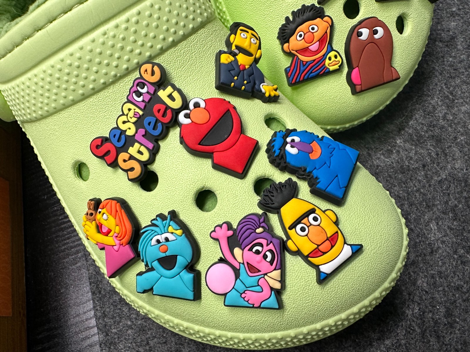 17 pcs shoe charms for croc Theme Charms sesame street Cartoon Shoe Charms