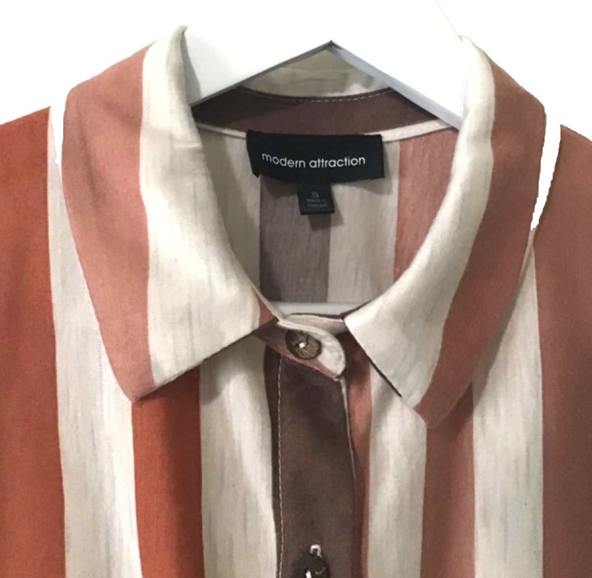 Modern Attraction Women Jrs Blouse Small Striped Multicolor Great Condition