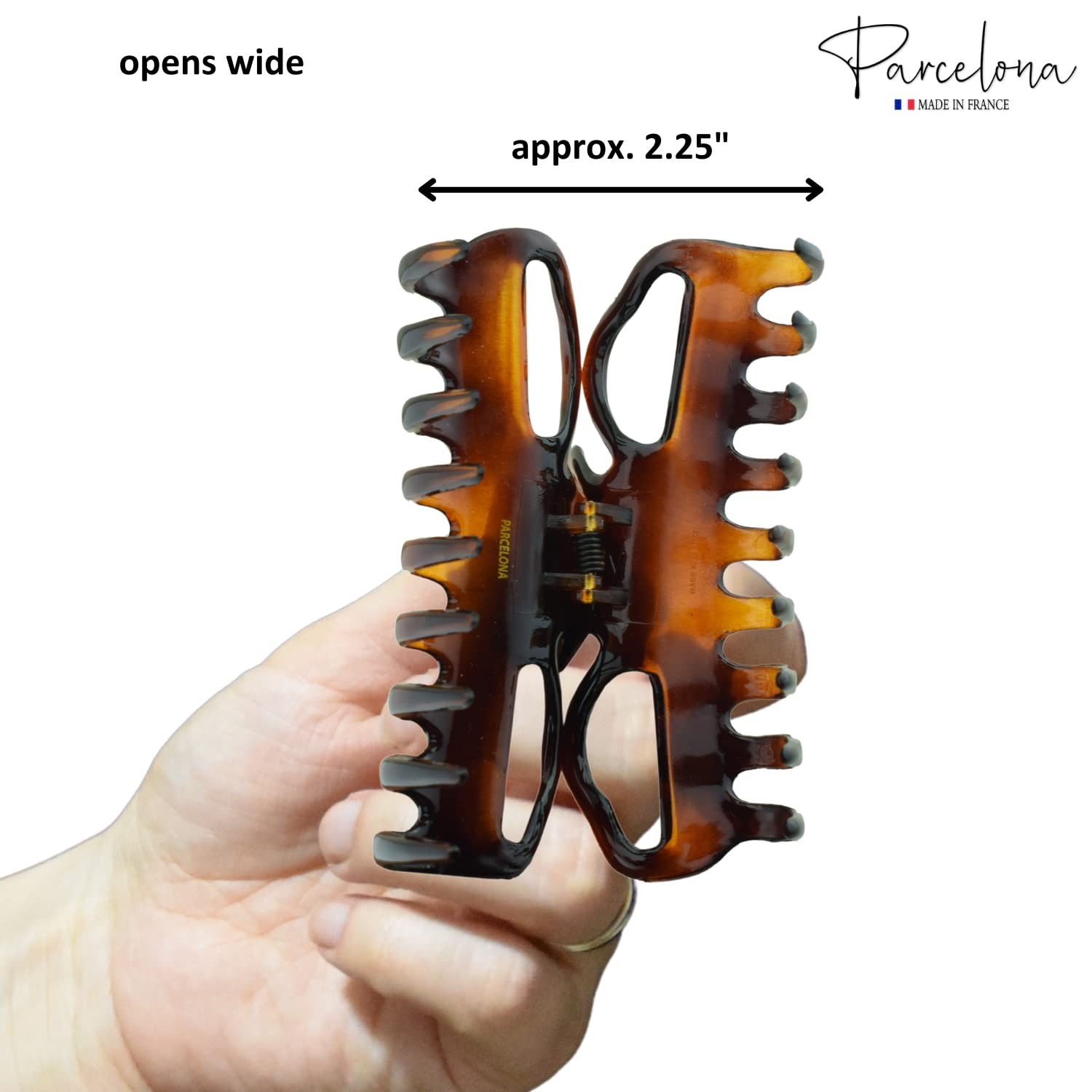 Parcelona French Extra Large Celluloid Shell Hair Claw Clip Made To Last