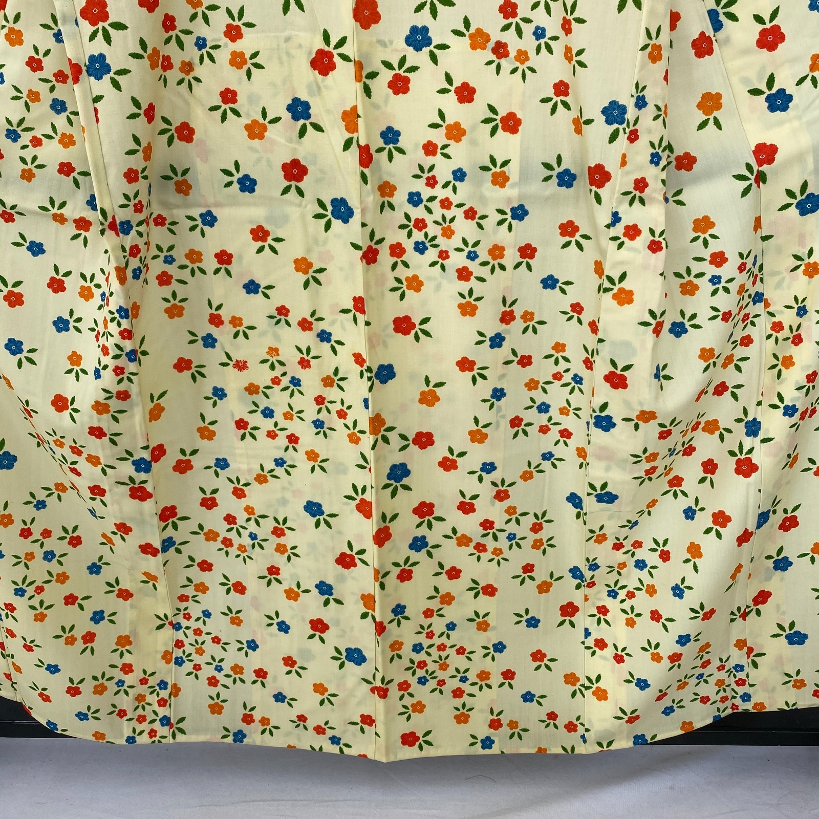 Japanese Vintage Kimono Polyester yellow No Lining Komon Traditional Length 60in