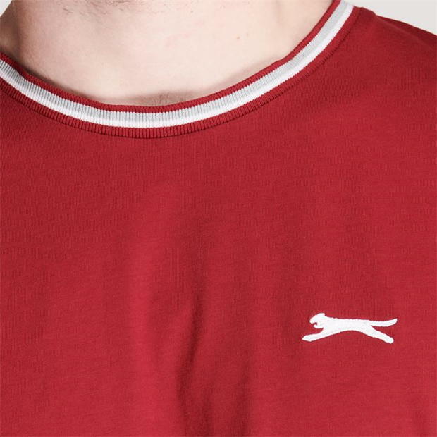 Mens Slazenger 100% Cotton Tipped Crew Neck T Shirt XS S M L XL XXL 3XL 4XL BNWT