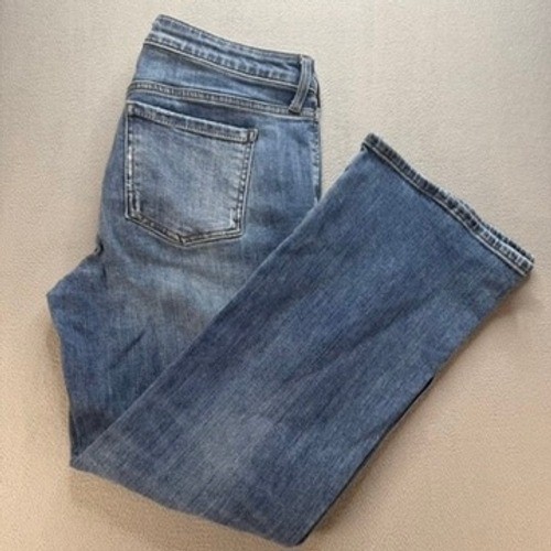 KUT from the Kloth Jeans Women 10 Blue Kelsey Ankle Flare Mid Rise Stretch Denim