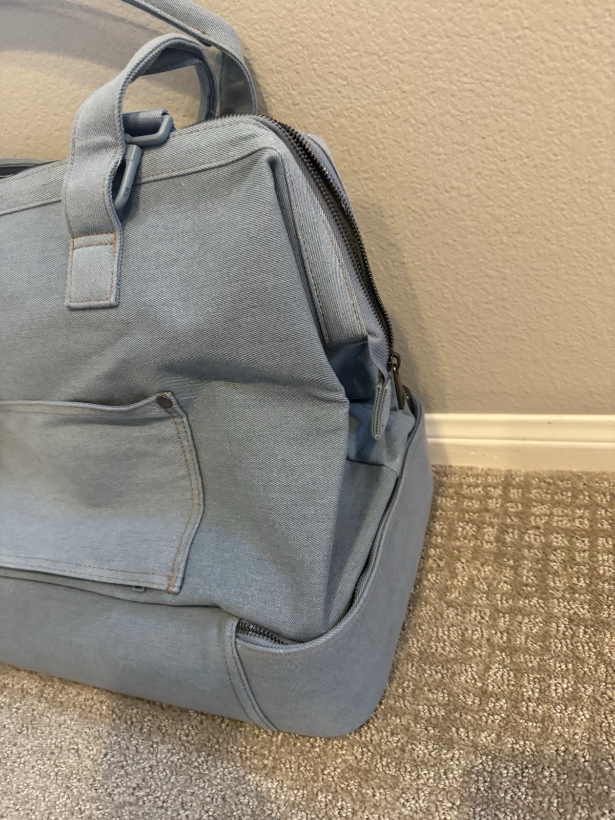 Gap × BÉIS Denim Weekender Carry On Travel Bag Luggage NWT!