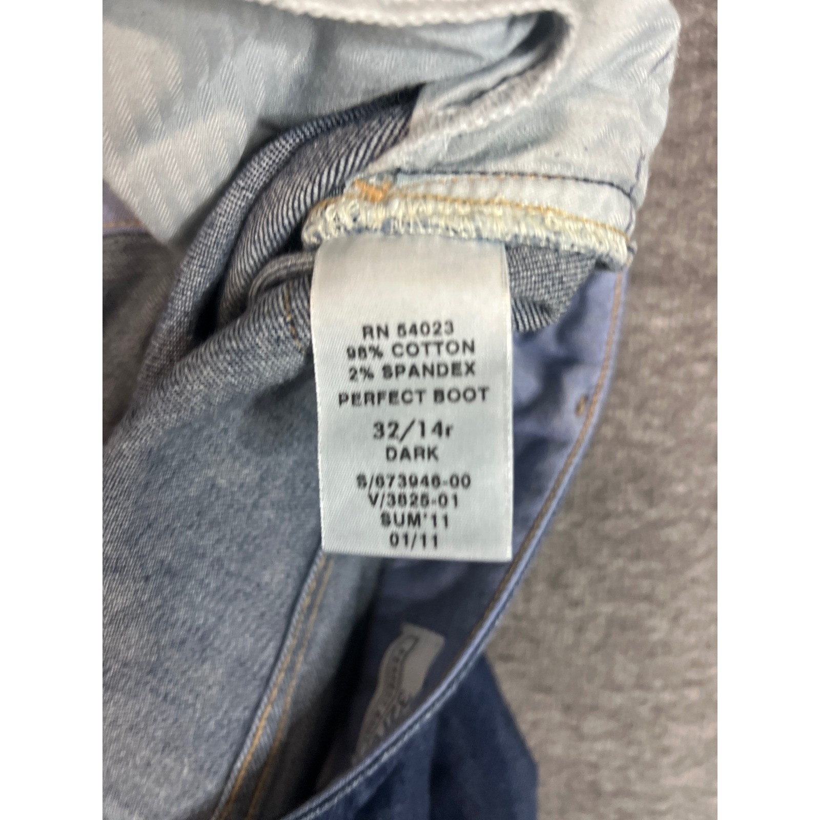 Gap 1969 Perfect Boot Jeans Womens 32/14r Dark Wash Denim Blue Bootcut 3825-01