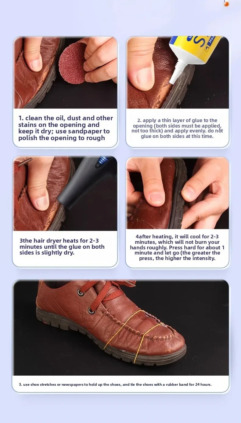 2pcs Strong Shoe Glue 60ml Waterproof Fast Dry Repair Adhesive Sneaker Boot