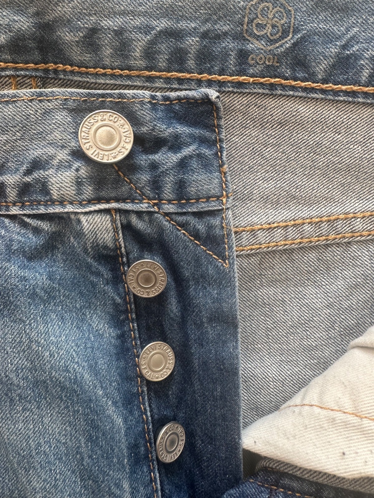 Levi’s 501 Men’s Original Fit Button Fly Blue Denim Jeans Size W33 L30 Made in I