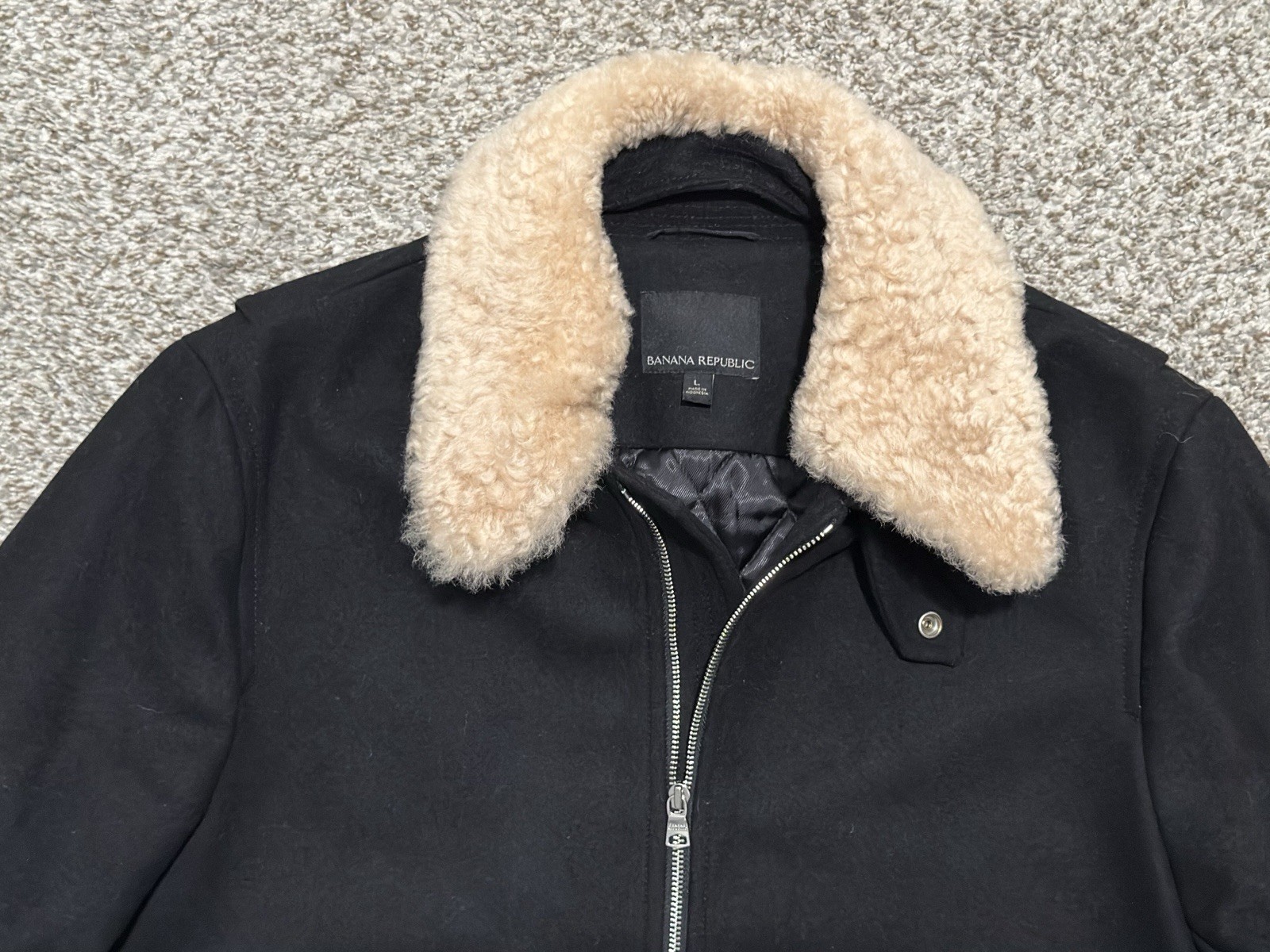 Banana Republic Mario Bellucci Italian Wool Bomber Jacket Size Large