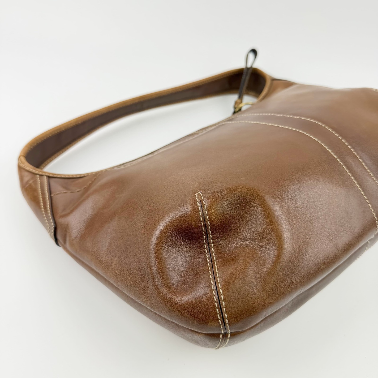 COACH Vintage Brown Leather Shoulder Bag Gold Hardware 11.4in HboC260603a04