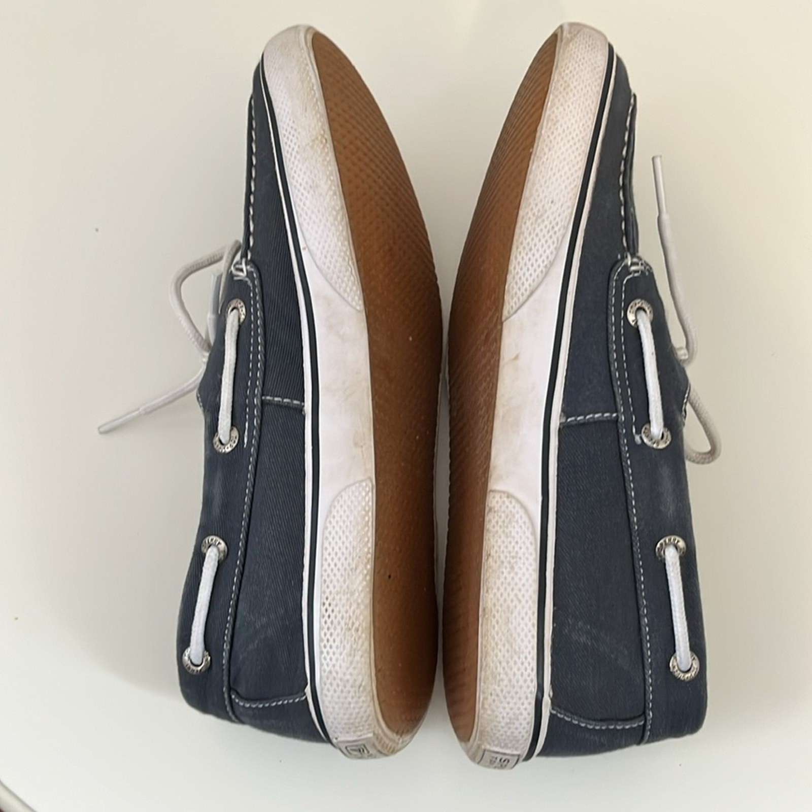 Sperry Top Sider Halyard Blue Canvas Loafer Boat Shoes Youth Size 3.5M