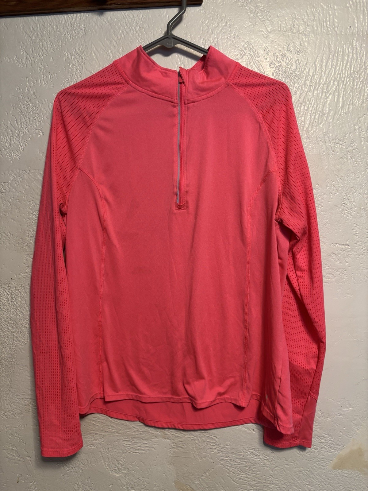 Reebok Women’s Activewear Top S Blue Solid V-Neck Long Sleeve Stretch