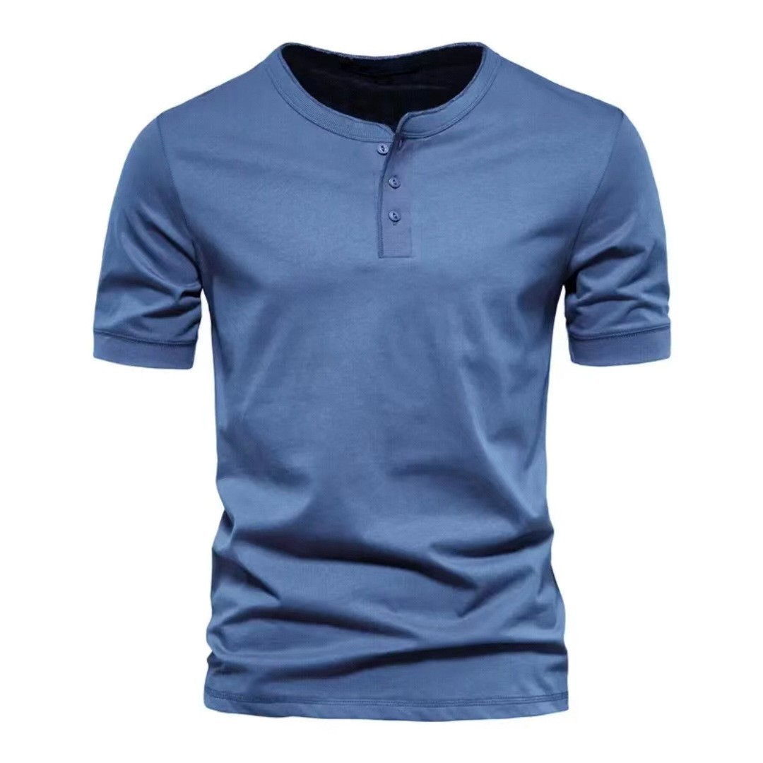 Summer American Retro Crew Neck Solid Color Casual Tee
