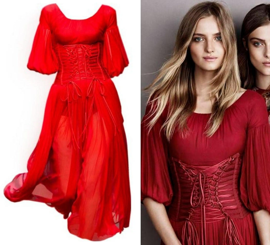 CATWALK Dolce&Gabbana silk-tulle midi dress RED IT40