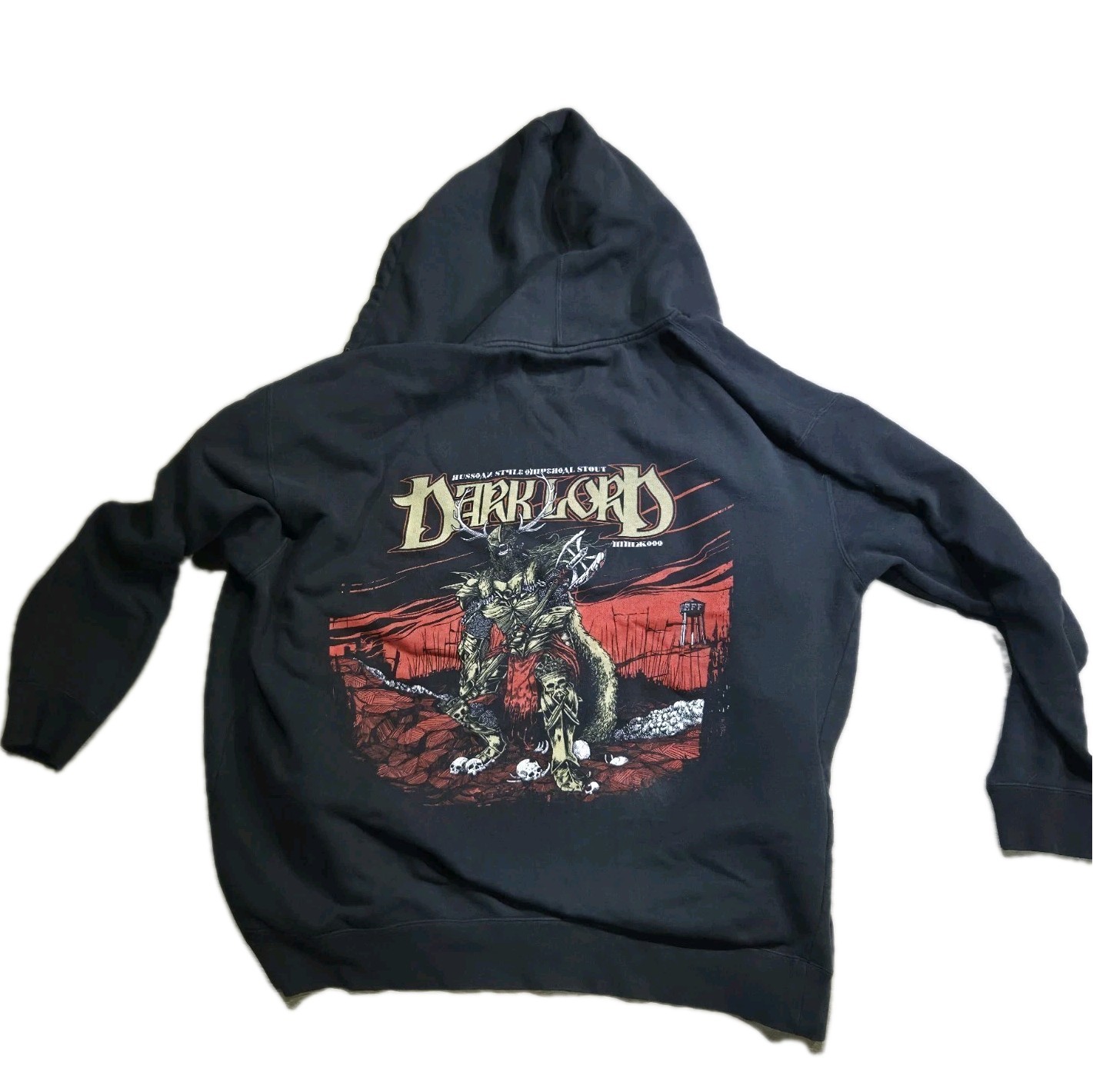 3 Floyds Brewing XXL Death to False Profits zip up hoodie blk warlock opium emo