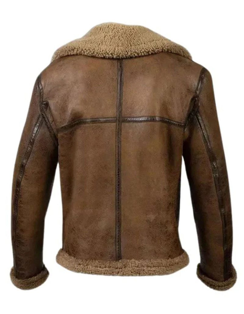 B3 RAF Aviator Pilot Arnold Winer Genuine Fur Real Sheepskin Leather Jacket