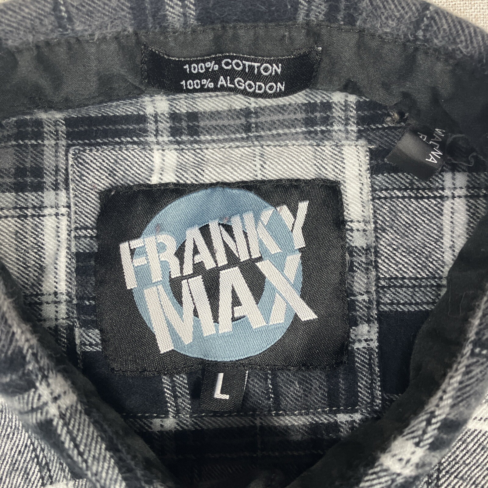 Franky Max Women’s Flannel Size Large Button Pearl Snap Zip Pockets