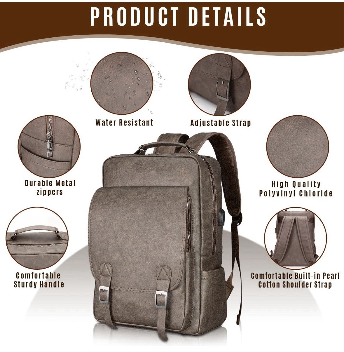 Laptop Backpack for Men Womne 15.6 Inch Waterproof Daily Purse Casual Carry On