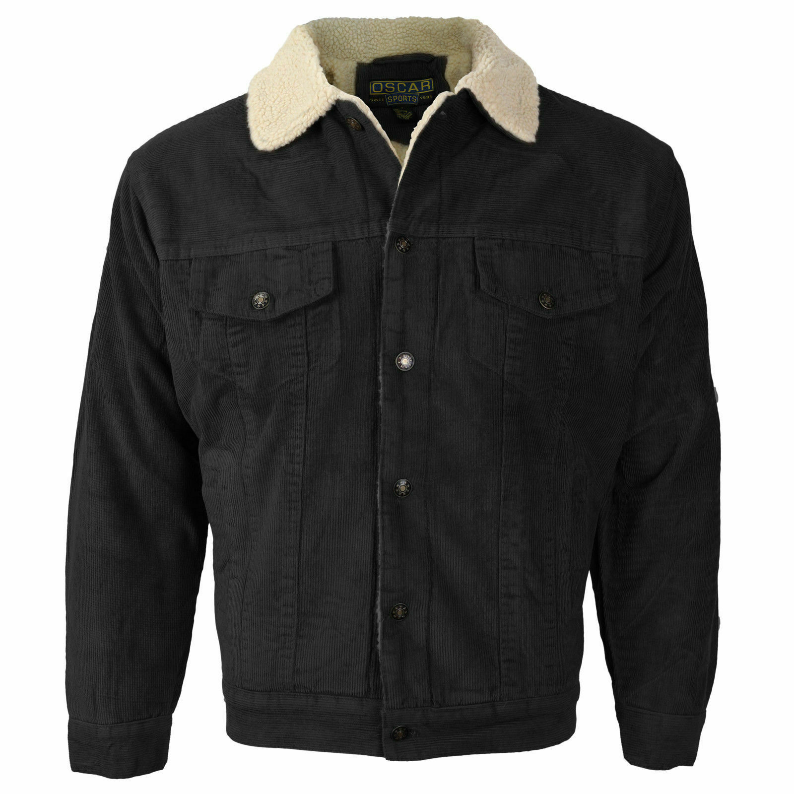 Men’s Premium Classic Button Up Fur Lined Corduroy Sherpa Trucker Jacket