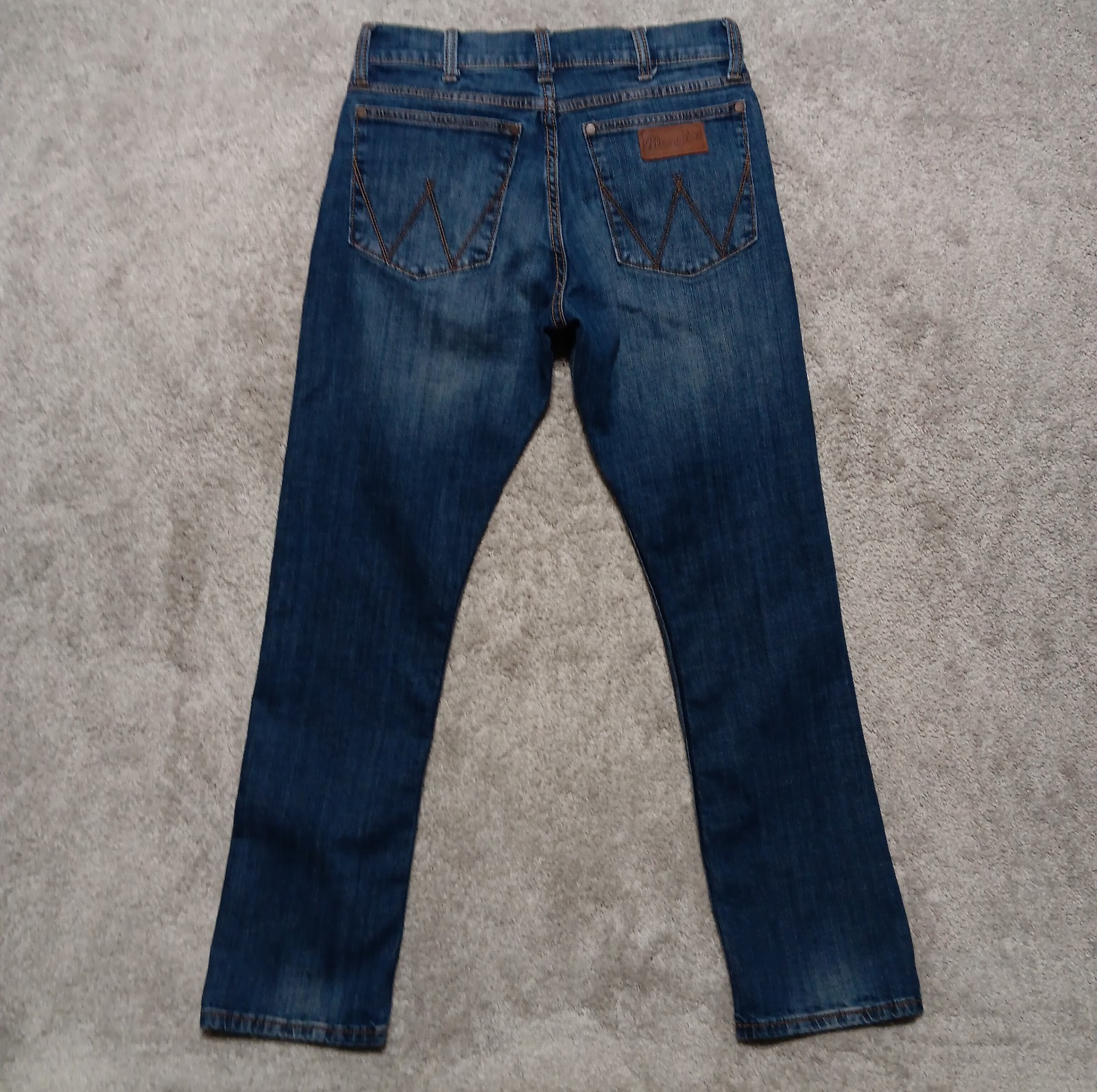 Wrangler Jeans Mens 30×32 Blue Retro Slim Fit Straight Cowboy Boot Western Denim