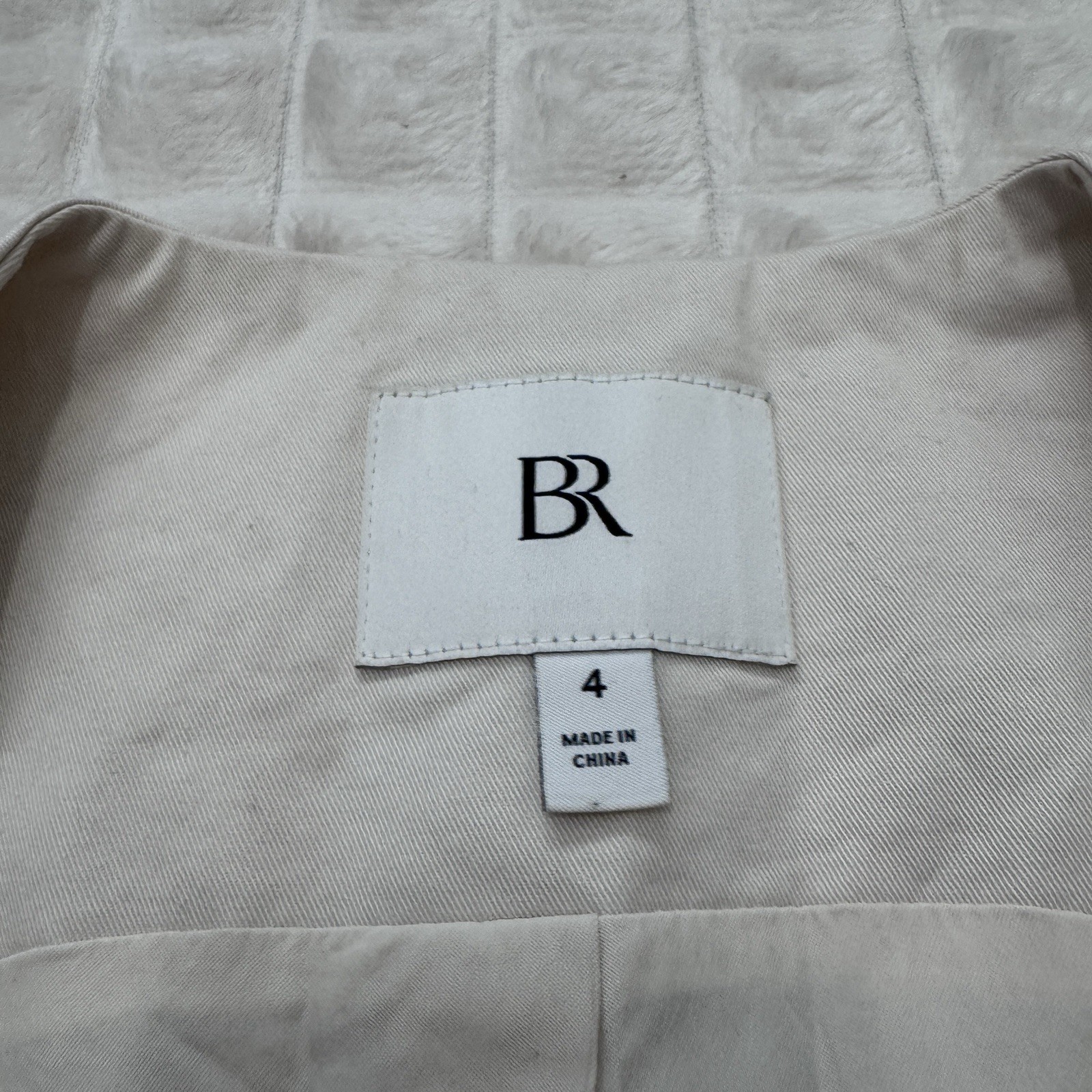 BANANA REPUBLIC Women’s 4 Cream Linen Blend Button-Up Sleeveless Vest Preppy 90s