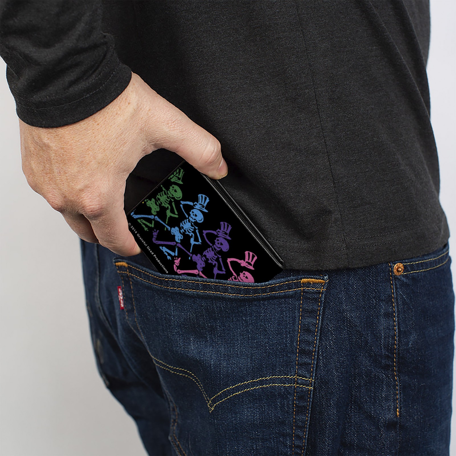 Bi-Fold Wallet Dancing Skeletons Black/Multi Color