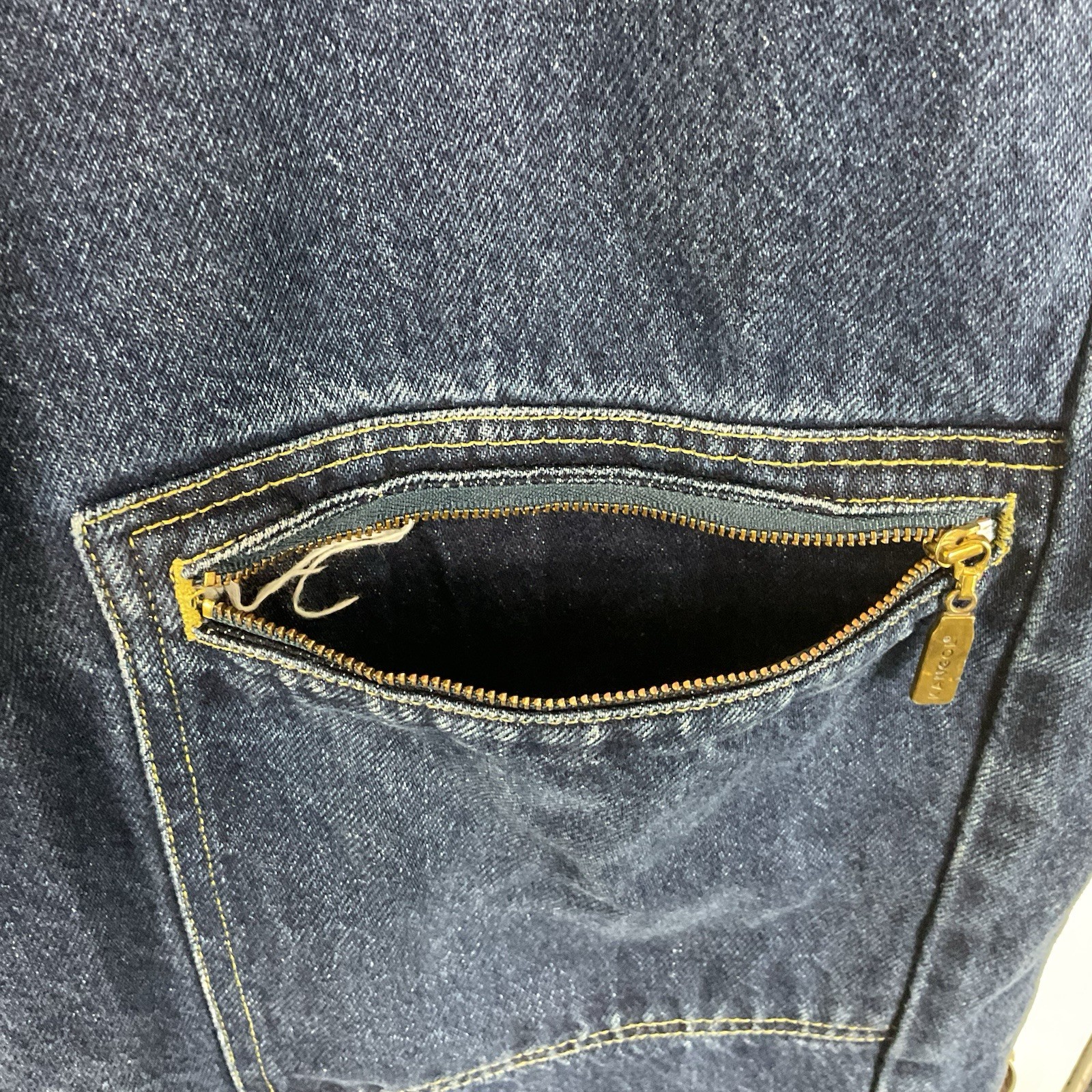VTG Kangol Men’s Stone Washed Blue Straight Leg Zip Pocket Denim Jeans Size 38