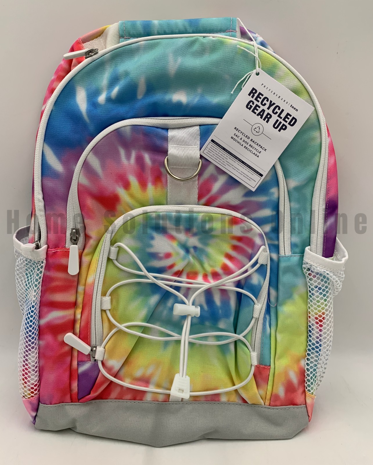 Pottery Barn Teen Recycled Gear Up Rainbow Tie Dye Backpack Large #9916C