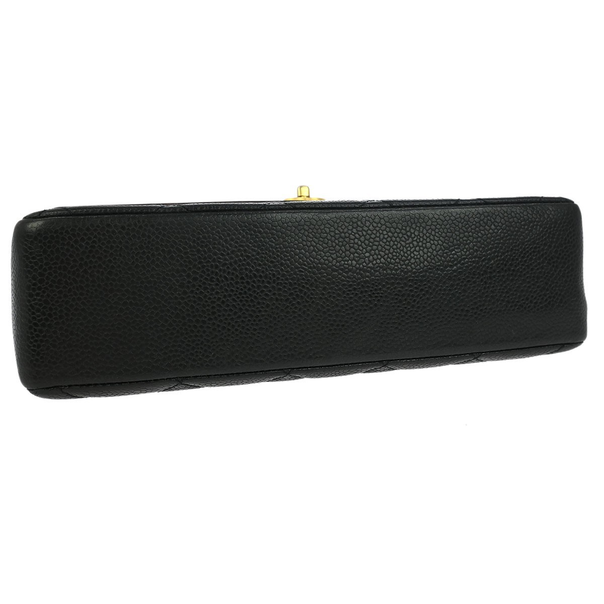 Chanel Black Calfskin Wood Straight Flap Shoulder Bag 154971