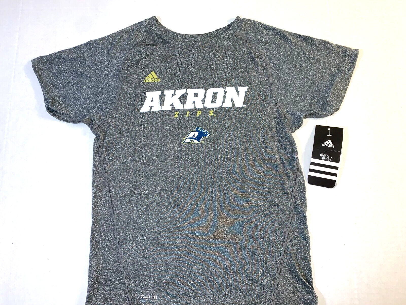 University of Akron Zips Adidas Sports Performance T-Shirt New! Youth SMALL 8