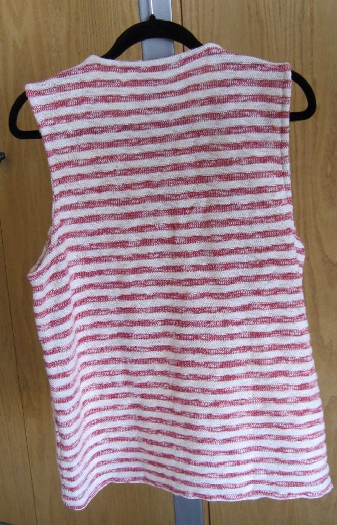 NEW MADEWELL WOMENS RED/CREAM STRIPE Sleeveless Sweater VEST TOP SHIRT SZ XXL