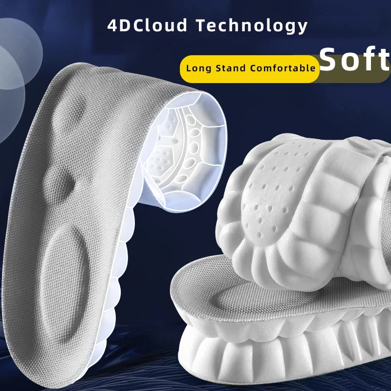 4D Massage Shoes Insoles Super Soft Latex Sports Insole for Feet Running Basket