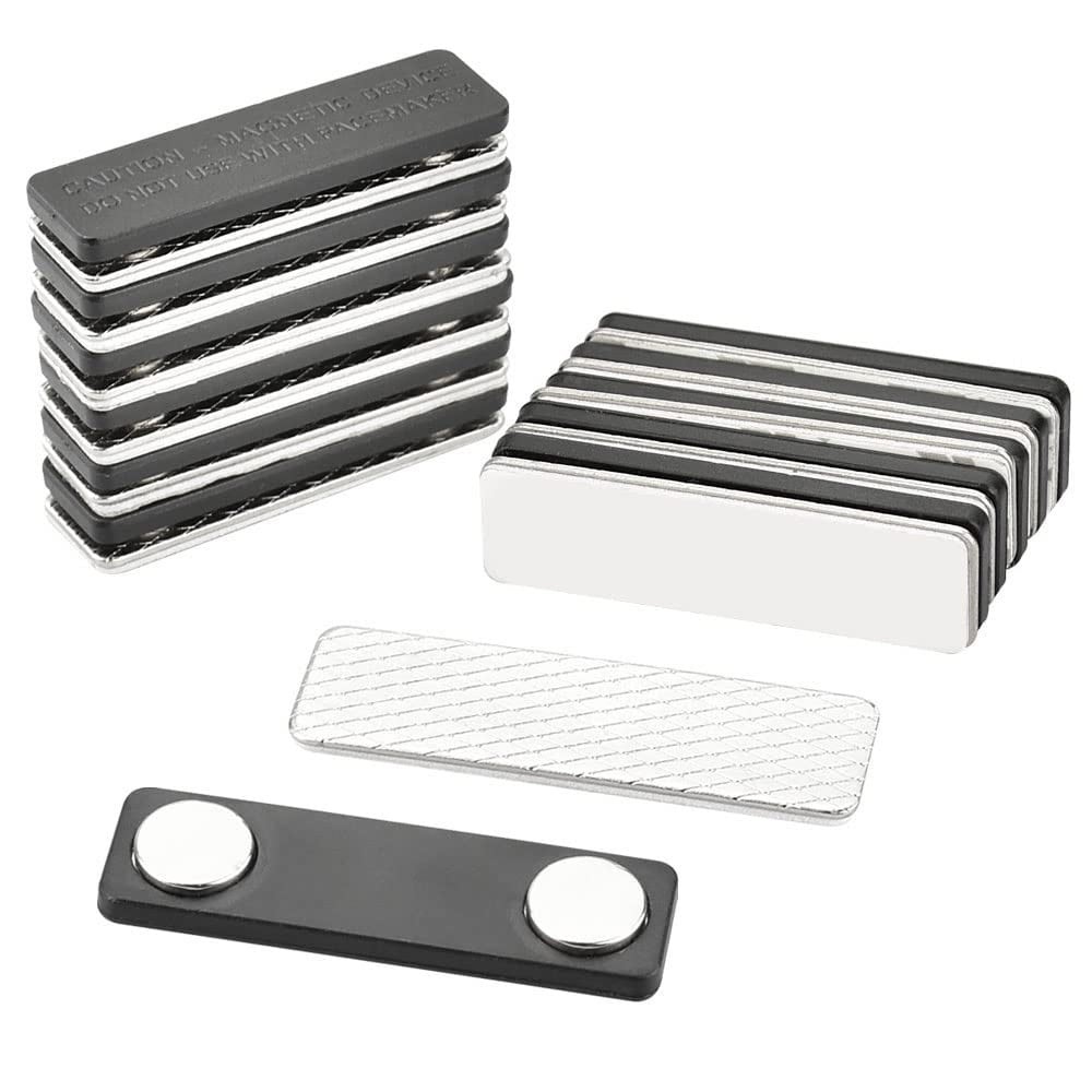 12-Pack Magnetic Name Badges, Self-Adhesive Metal Tags for Clothing, ID Cards