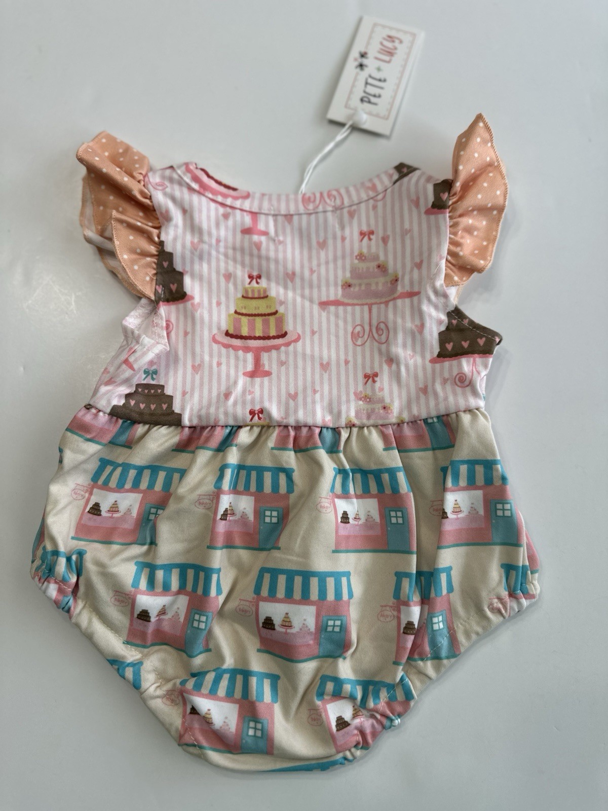 Pete & Lucy Bake Me A Cake Baby Romper 0-3 Months New Nwt