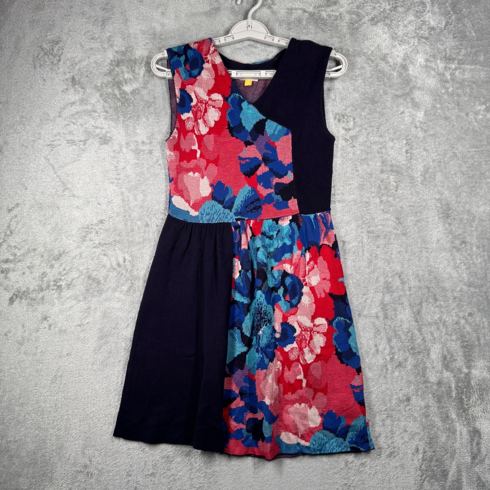 Leifsdottir Silk Blend Colorblock Floral Dress XS Anthropologie Boho Artwear