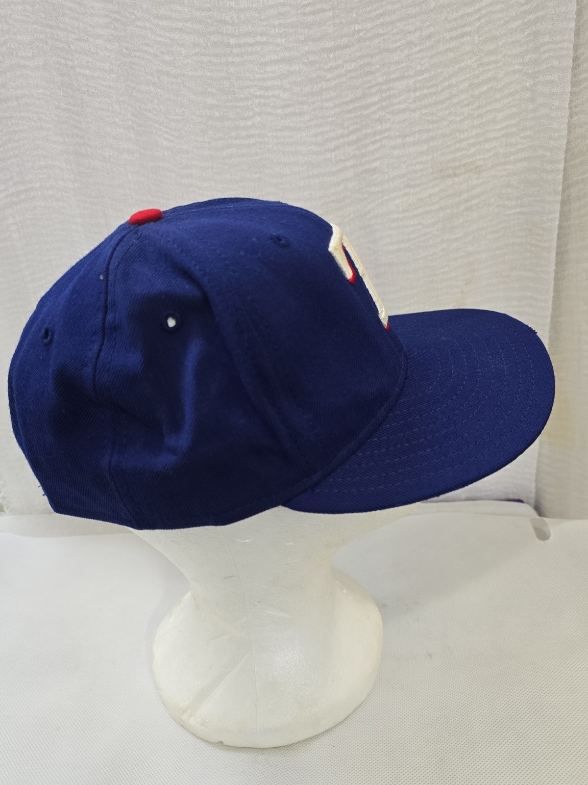 Vintage New Era 59FIFTY Texas Rangers Fitted Hat 7 1/4 Blue Wool USA Preowned