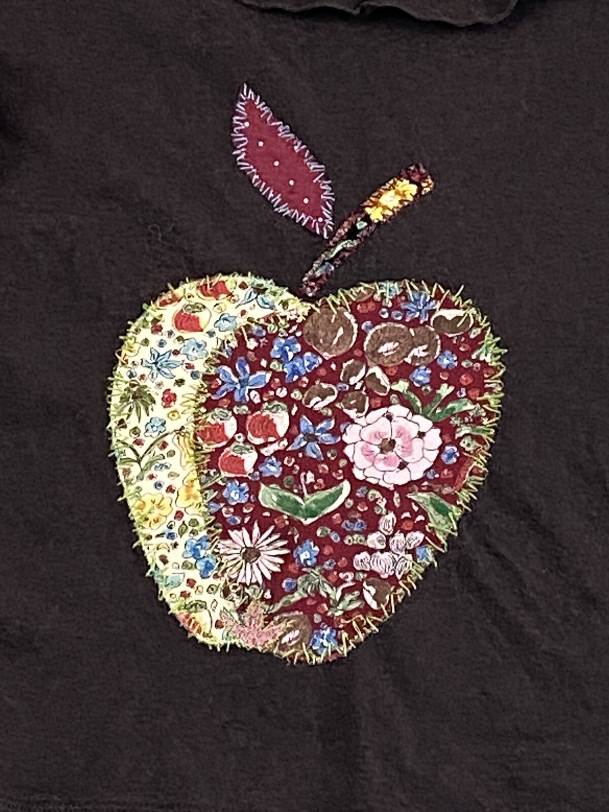 Moschino Cheap and Chic Top Sweater Embroidery Apple Art Angora Vtg 80 90 42/8