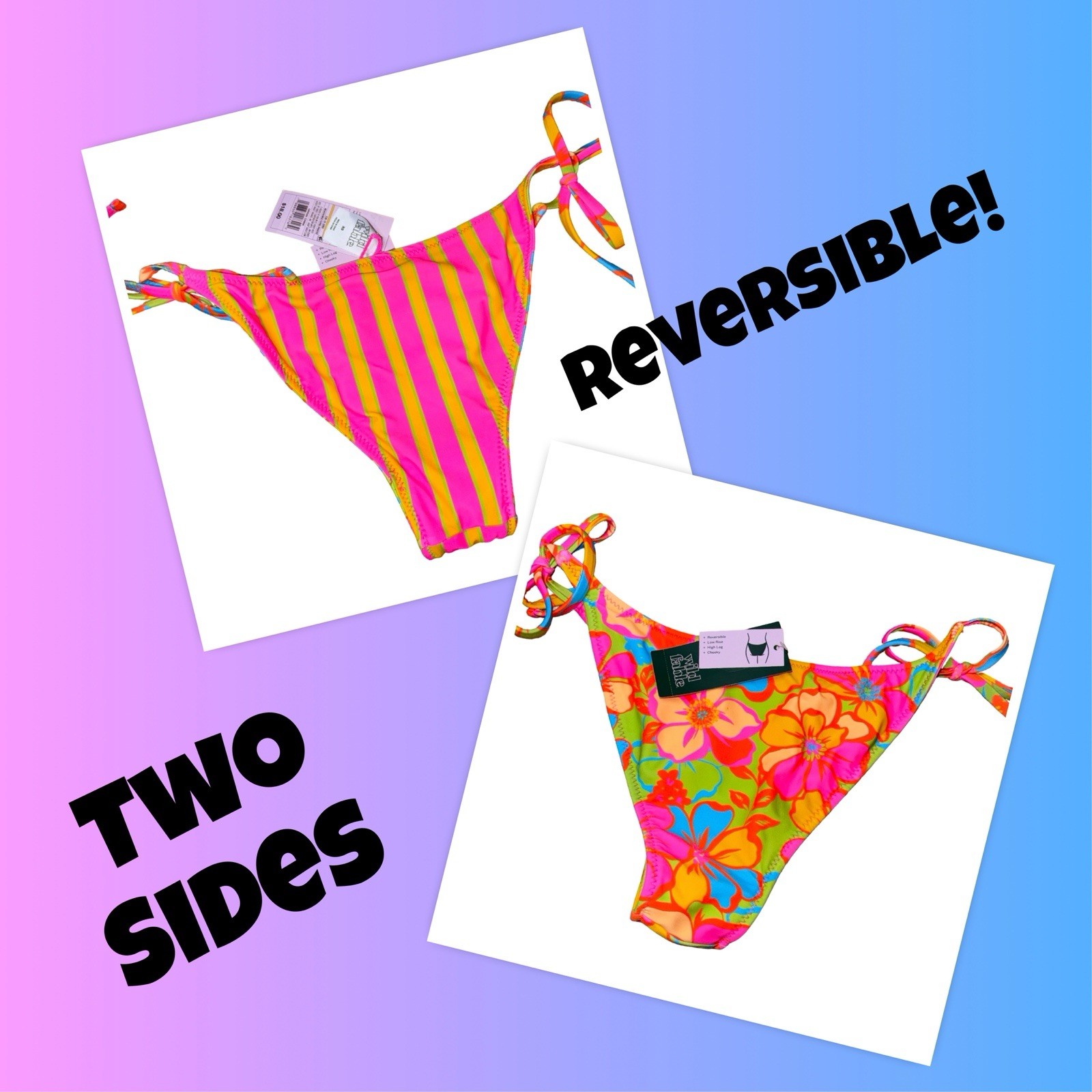 Bikini Bottom Bundle of 4 (two are reversible) – Size XS Brand New