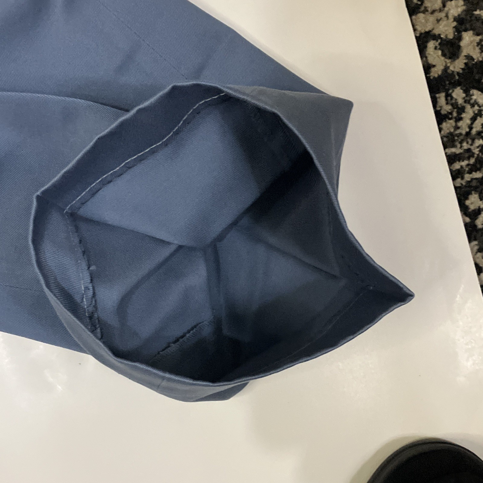 Perry Ellis Portfolio Men’s Blue Cotton Solid Pleated Dress Pants 32W