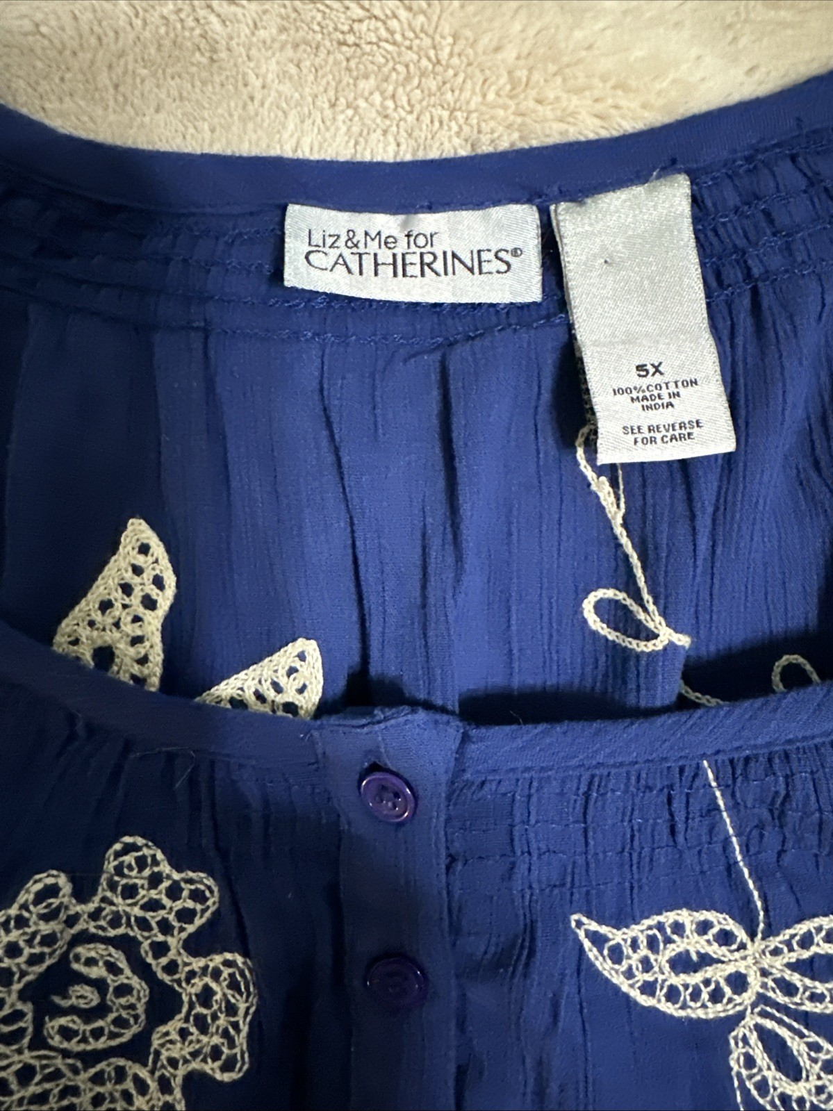 Liz & Me For Catherines Women’s Short Sleeve Shirt Plus Size 5X Beautiful NWT