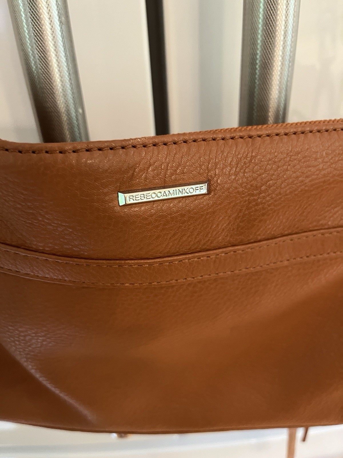 Rebecca Minkoff… Mac Brown/Cognac Crossbody Handbag… Silver Hardware… EUC