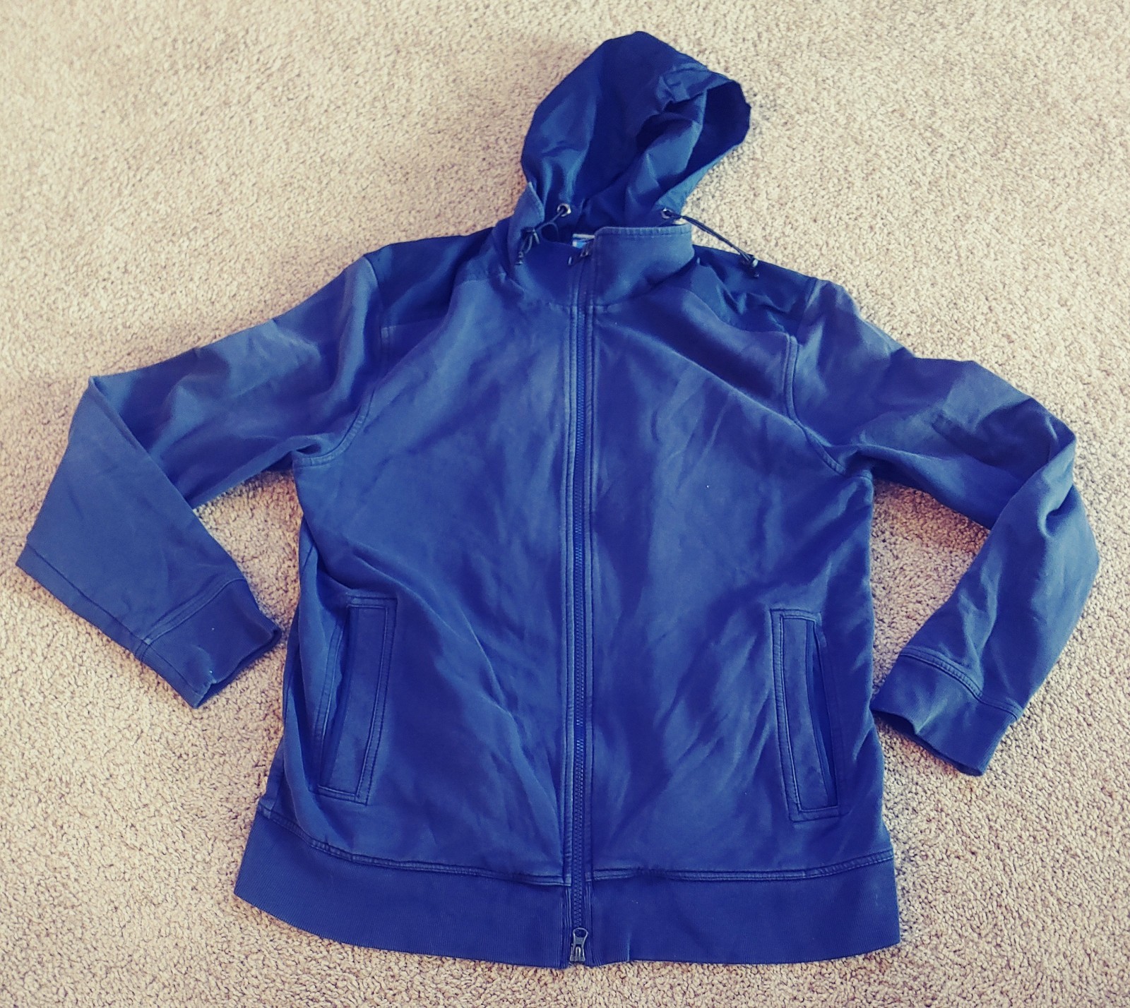 VTG Banana Republic ST false front Dark Blue Hooded double zip Jacket Mens Large
