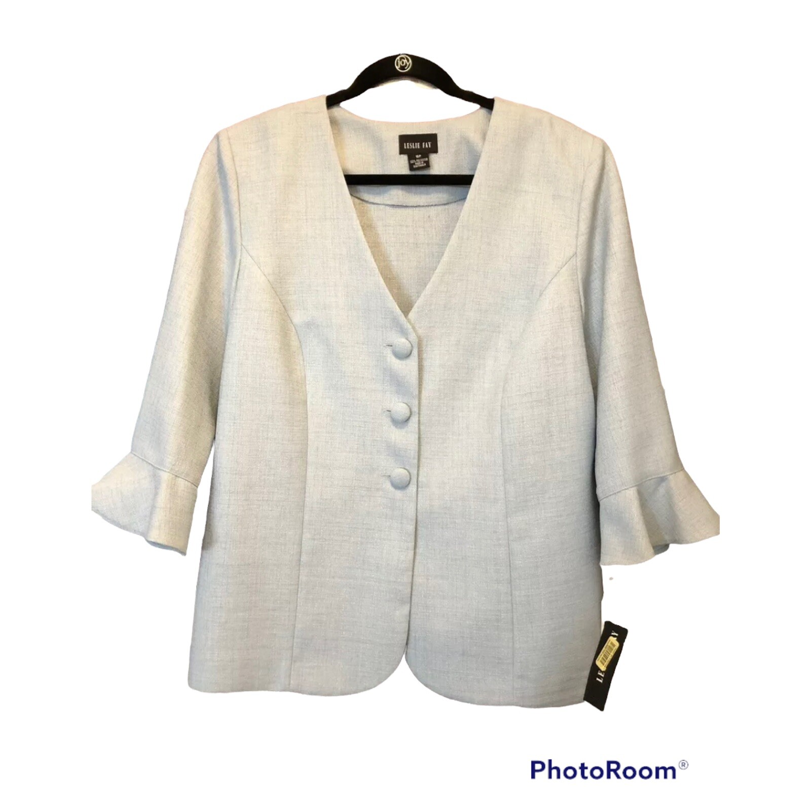 Leslie Fay Womens Blazer Jacket Blue Size 16P Petite Blouse Shirt NWT Office