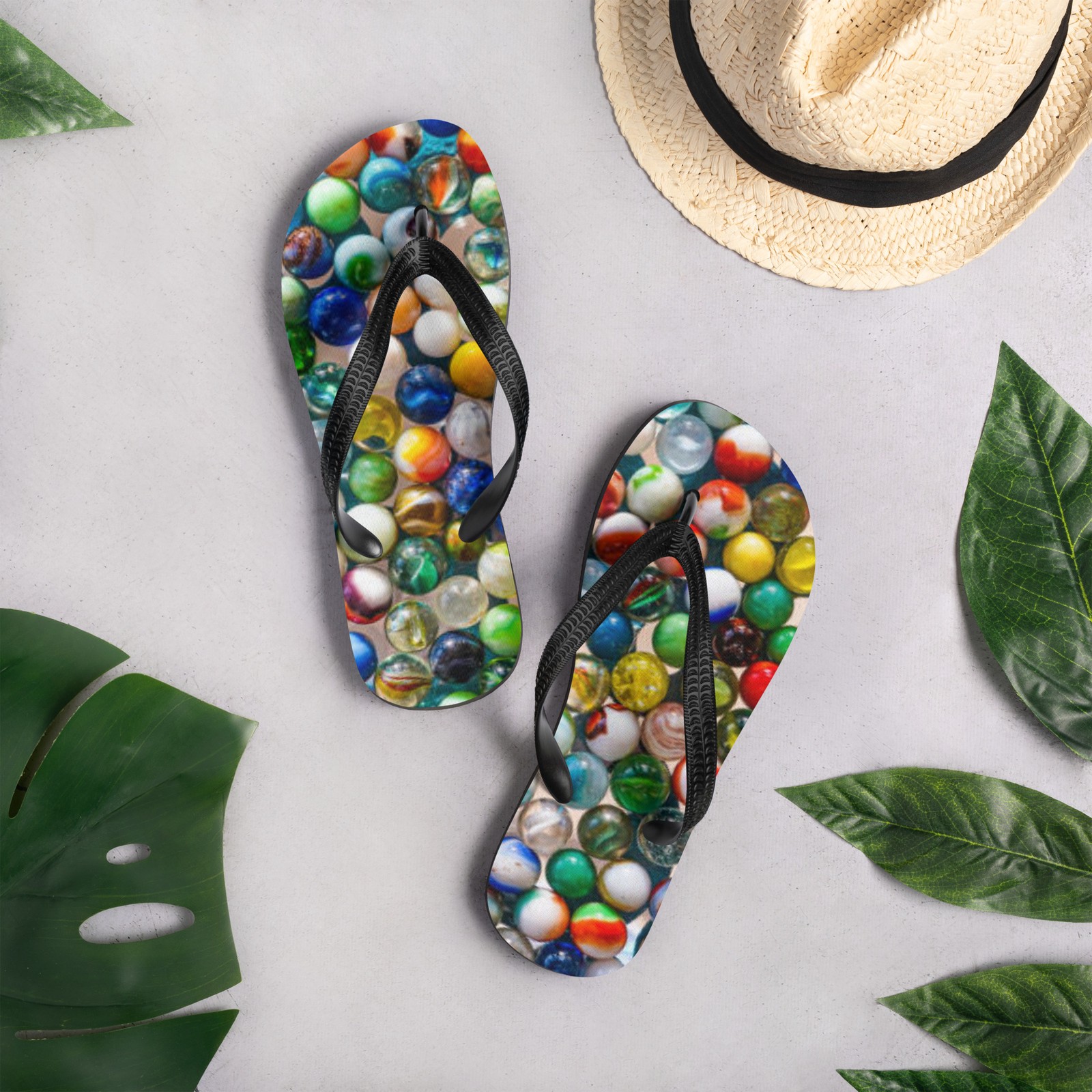Flip-Flops marbles multicolor photo design flipflops made to order