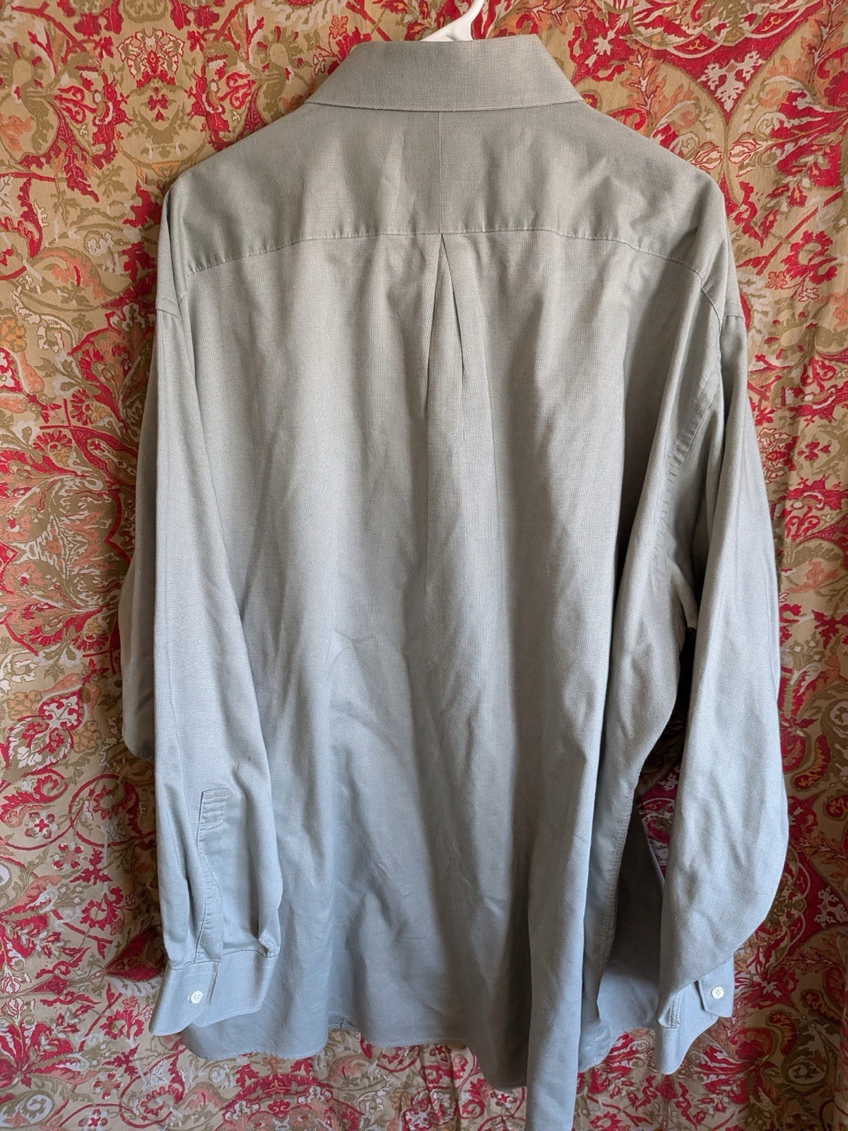 Murano Men’s Long Sleeve Light Gray Check 18.5/32 Tall Button Down Shirt