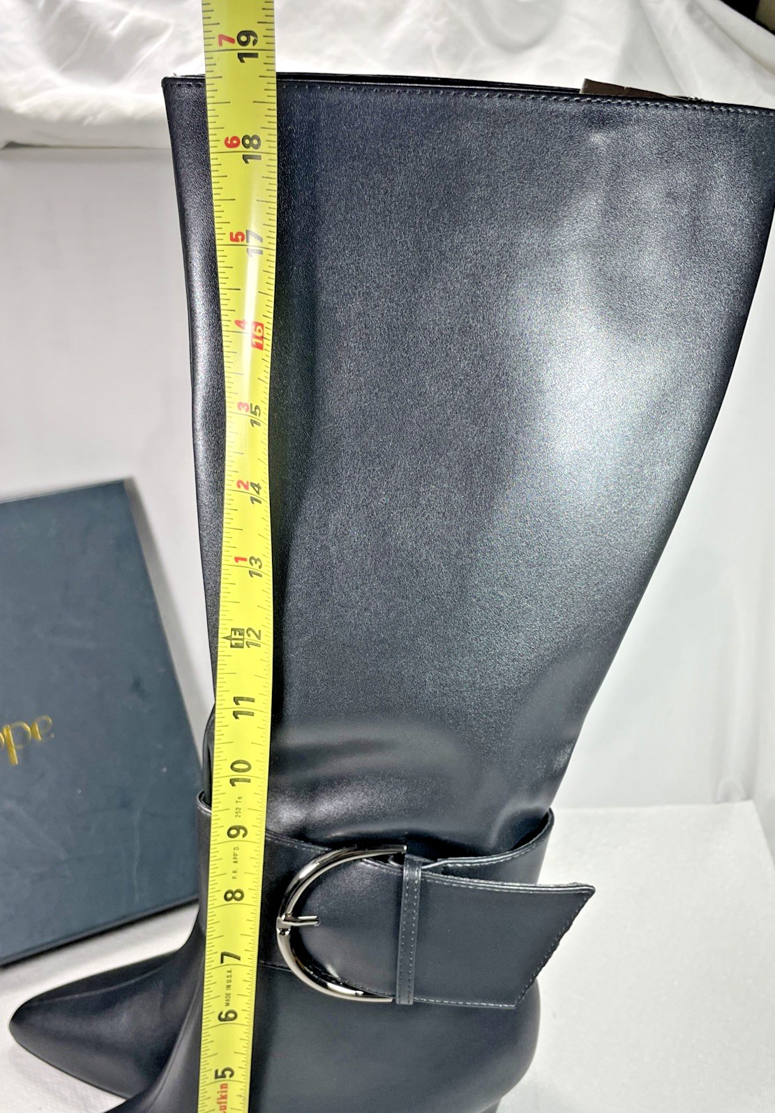 Modatope Knee High Boots Womens 9.5 Black Faux Leather Pointed Toe NEW