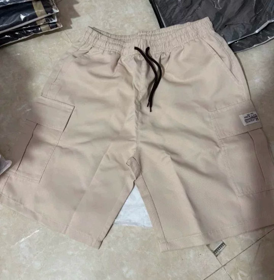 3 Pack Men Casual Cargo Short Elastic Waist Multi-Pocket Summer Streetwear Short